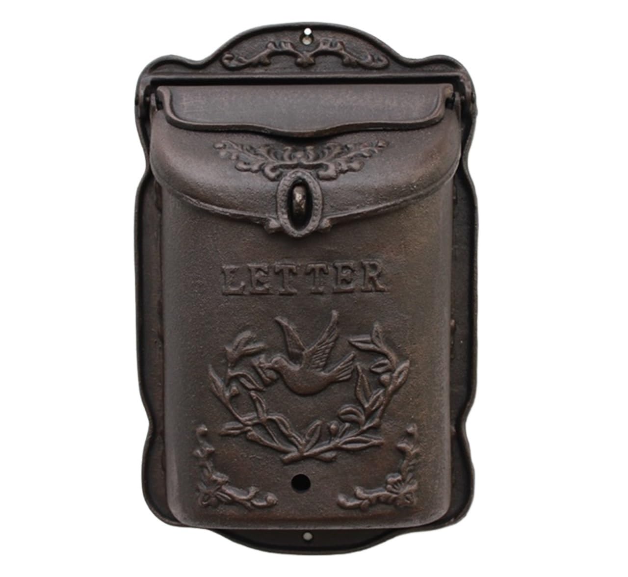Vintage Letter Box Mailbox Wall Mounted Mailbox Retro Villa Postbox Outdoor Rain Thickened Lockable Letter Box Outdoor Lockable