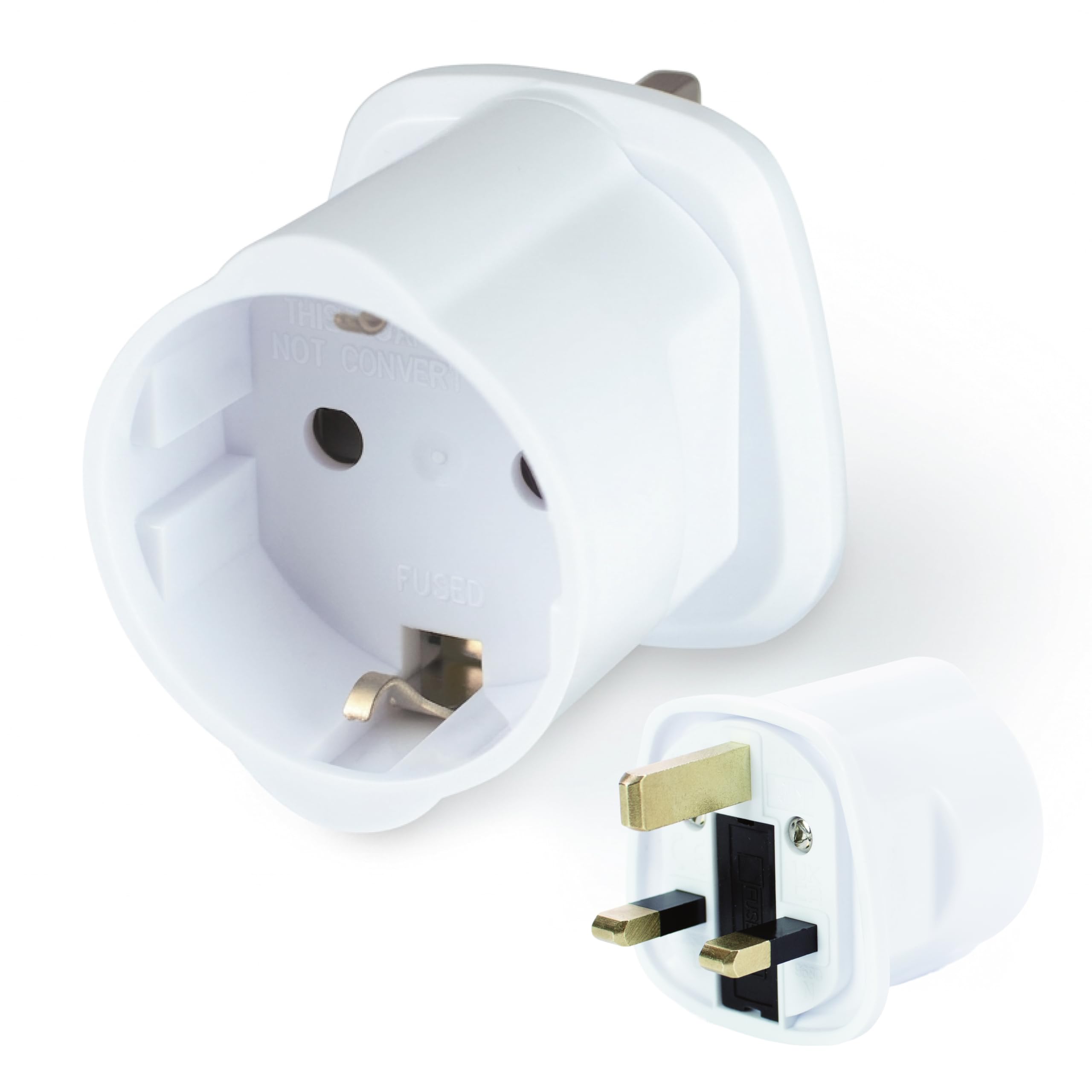 Status European to UK Power Adaptor, EU to UK Travel Adapter for Visitors, White, Pack of 1 (EUTOUKVISB112)