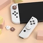 PlayVital Joystick Caps for Nintendo Switch/OLED, Thumbstick Caps for Switch Lite, Analog Cover for Joycon Thumb Grips - Chubby Bear & Smiley Bunny