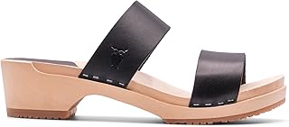 Handmade Swedish Wood Clogs for Women, Low Heel Sandals | Stockholm Low