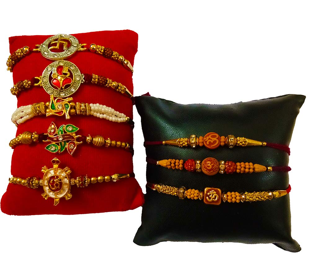 DMS RETAIL Combo Of 8 Elegant Rakhi With Roli Chawal (B08BXZ7FL2) Amazon Price History, Amazon Price Tracker