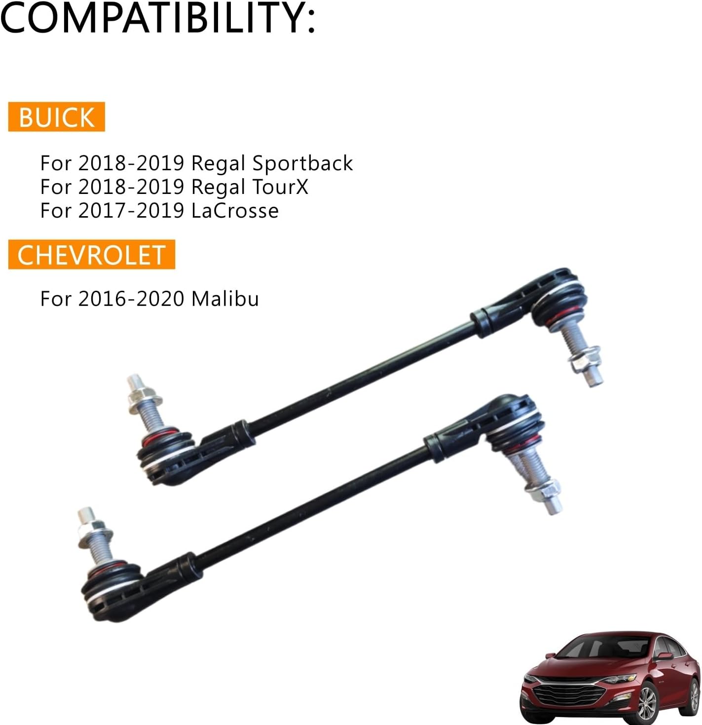 K750904 K750905 Stabilizer Bar Link Front For For Buick Regal Sportback For Regal TourX For LaCrosse For Chevrolet Malibu OE 23322795, 42815865, 84077102, 84871564