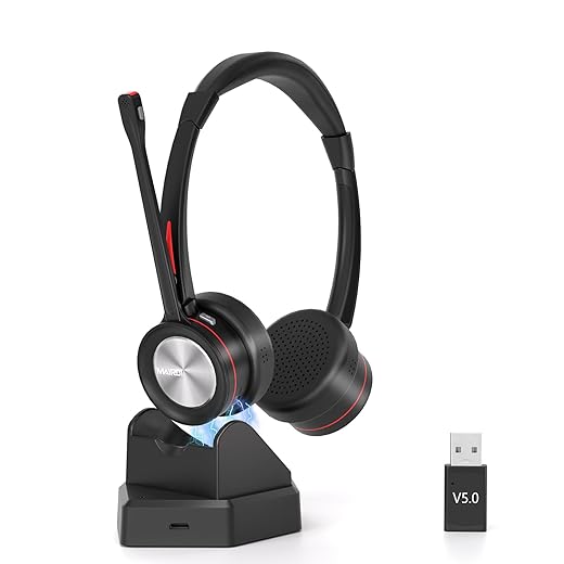 Come indossare correttamente gli auricolari senza fili per un comfort ottimale MAIRDI Cuffie Bluetooth Senza Fili, Auricolare Bluetooth con Microfono, Cuffie Wireless con adattatore Bluetooth USB per PC, videoconferenza, Camionista, Ufficio, Call Center, Skype, Nero