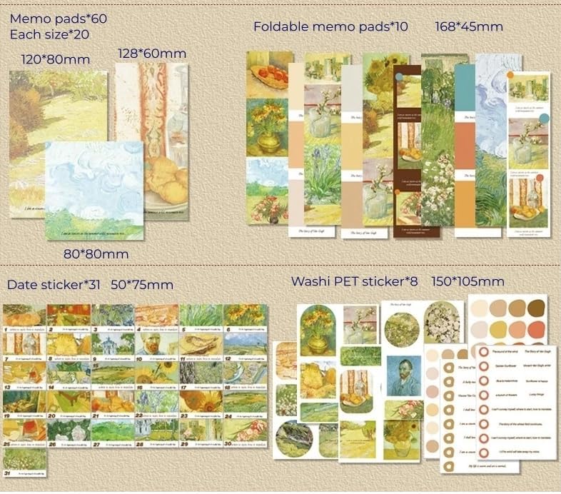 Image of VOTDOT (346Pcs) Paper Junk Journal & Scrapbook Kit, Scrapbooking Supplies Kit with Creative Decor Journaling Supplies, Stationery, Stickers, A6 Grid Notebook with Graph Ruled Page Gift for Girl (VD Yellow )