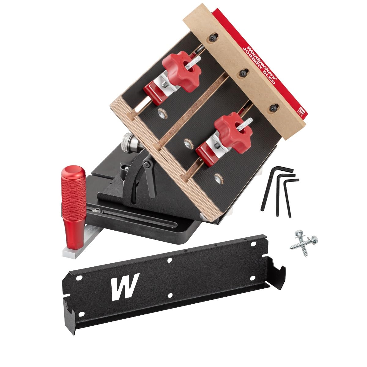 WoodpeckersJoinery Sled, Create Precise Box Joints, Miters & Angled Cuts – Table Saw & Router Table Woodworking Jig, Micro-Adjustable, Made in USA - JSLED