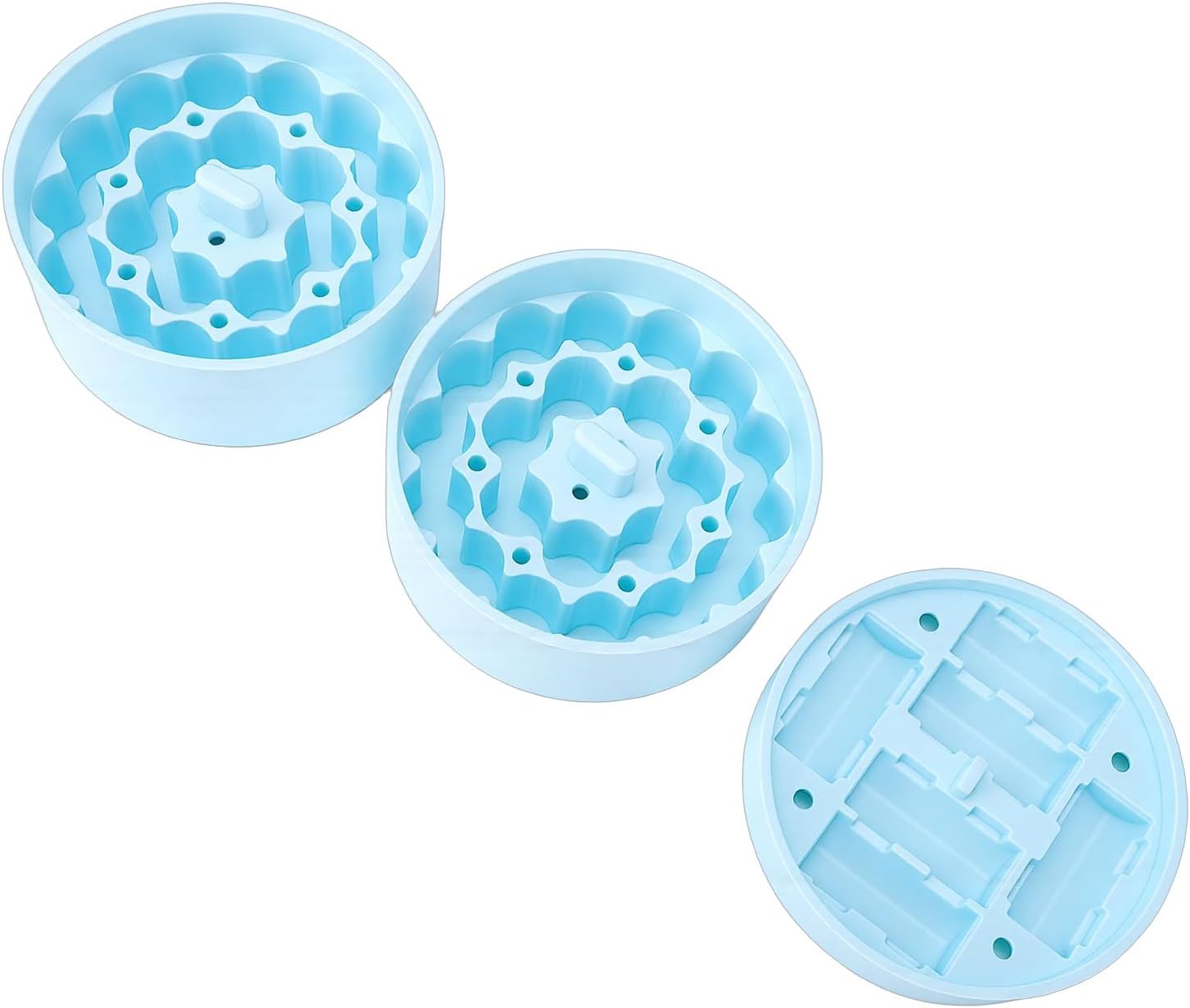 Silicone Vial Insert for Hydrapeak Jars | 48 Tube Organizer with Stackable Design for Peptide Storage (1 Short Style 2 Tall Styles)