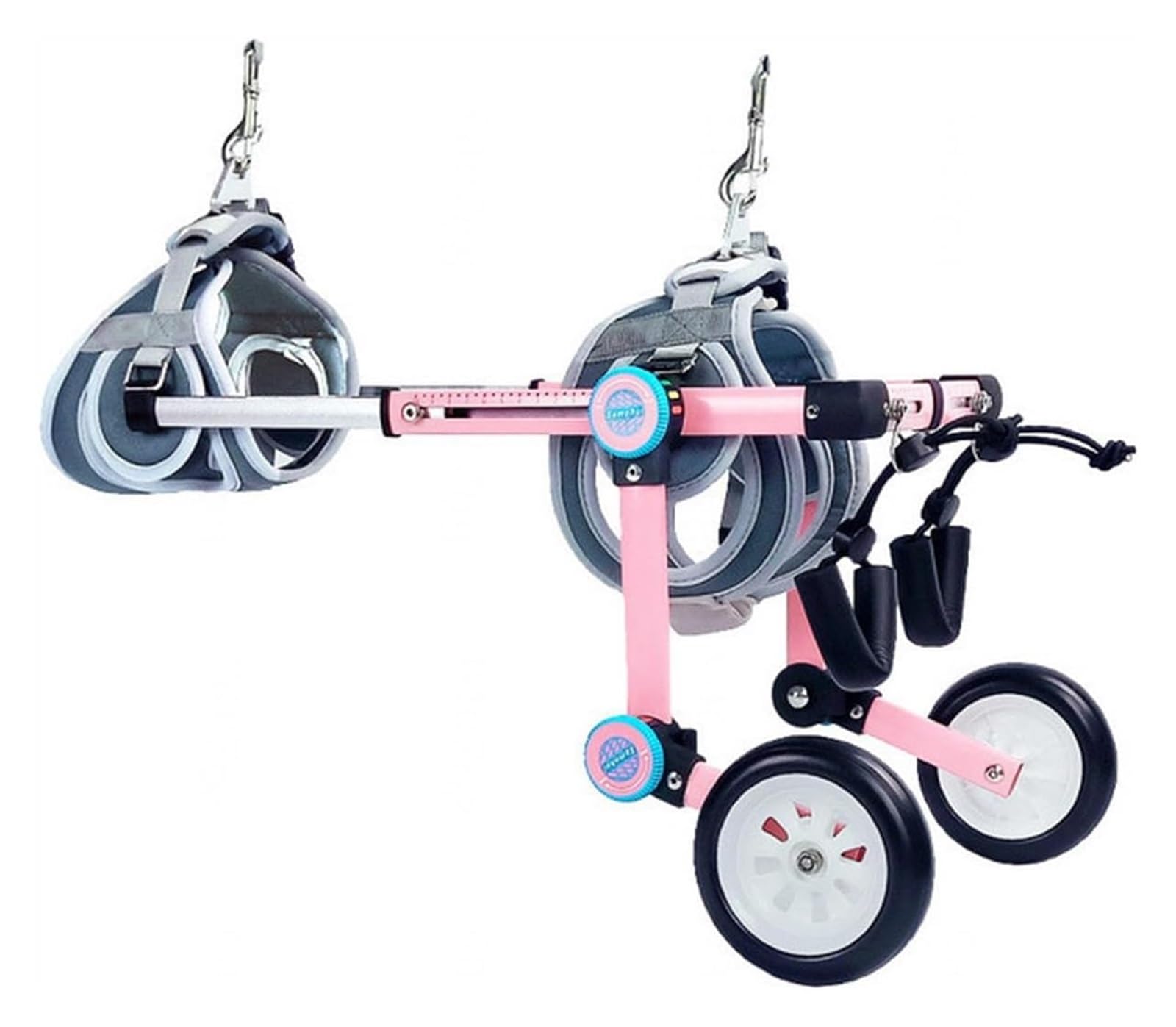 Fauteuil roulant en aluminium pour chien avec système de réglage ergonomique haut de gamme
