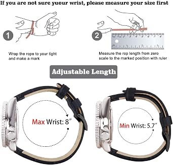 Ritche Christmas Gift Quick Release Leather Watch Bands Genuine Leather Watch Strap for Samsung Galaxy Watch 6 Band Classic 43mm 47mm 40mm 44mm 18mm, 20mm or 22mm for Men and Women, White Elephant Gifts, Stocking Stuffers for Men