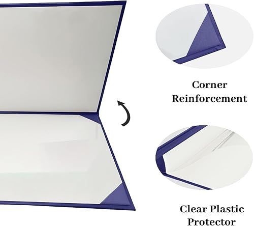 Miniatura 4 de Happy Secret Funda para diploma de 85 x 11 pulgadas soporte para certificado de graduación fundas de cuero liso morado