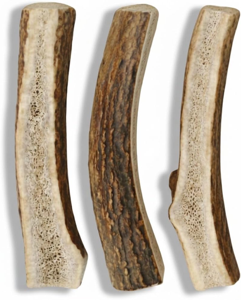 WhiteTail Naturals - Premium Split Elk Antlers for Dogs - (3 Pack Small to Medium) - All Natural, Dog Chew Bones - Naturally Shed, Cruelty-Free, Antler Chews