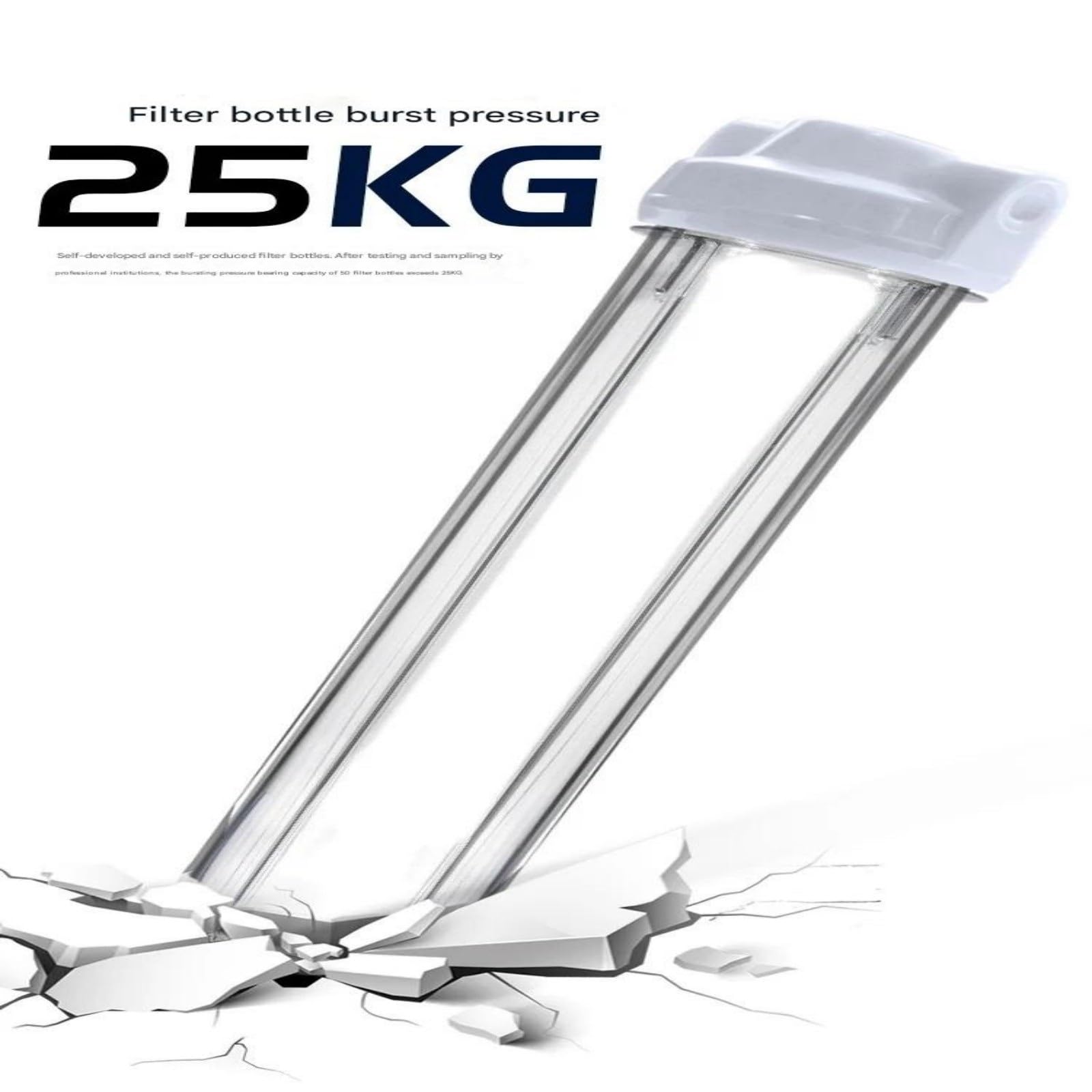 Accessori per filtri, Alloggiamento for filtro acqua trasparente da 20 pollici con connettore in rame 1/2,3/4, prefiltro a grande portata per bagno, cucina(DN20)
