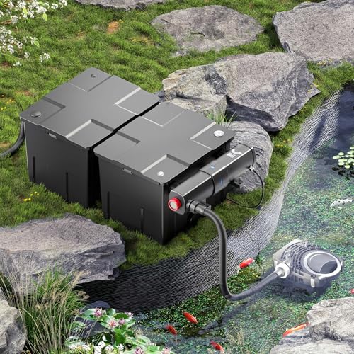 Wiltec Kit complet: CBF-350B Filtre de bassin jusqu'à 60000 L Biologique, NEO10000 SuperECO pompe de filtration 10000l/h 80W, CUV-236 lampe uv UVC Clarificateur avec 36W, 25m Tuyau 25 mm – vue 2