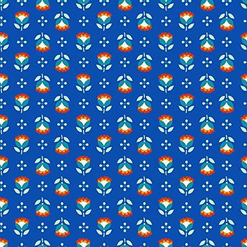 Stitch & Sparkle Fabrics, Modern Scandinavian, Sunflower Cobalt Cotton Fabrics, Quilt, Crafts, Sewing, Cut by The Yard, 44 Inches (SSSF013)