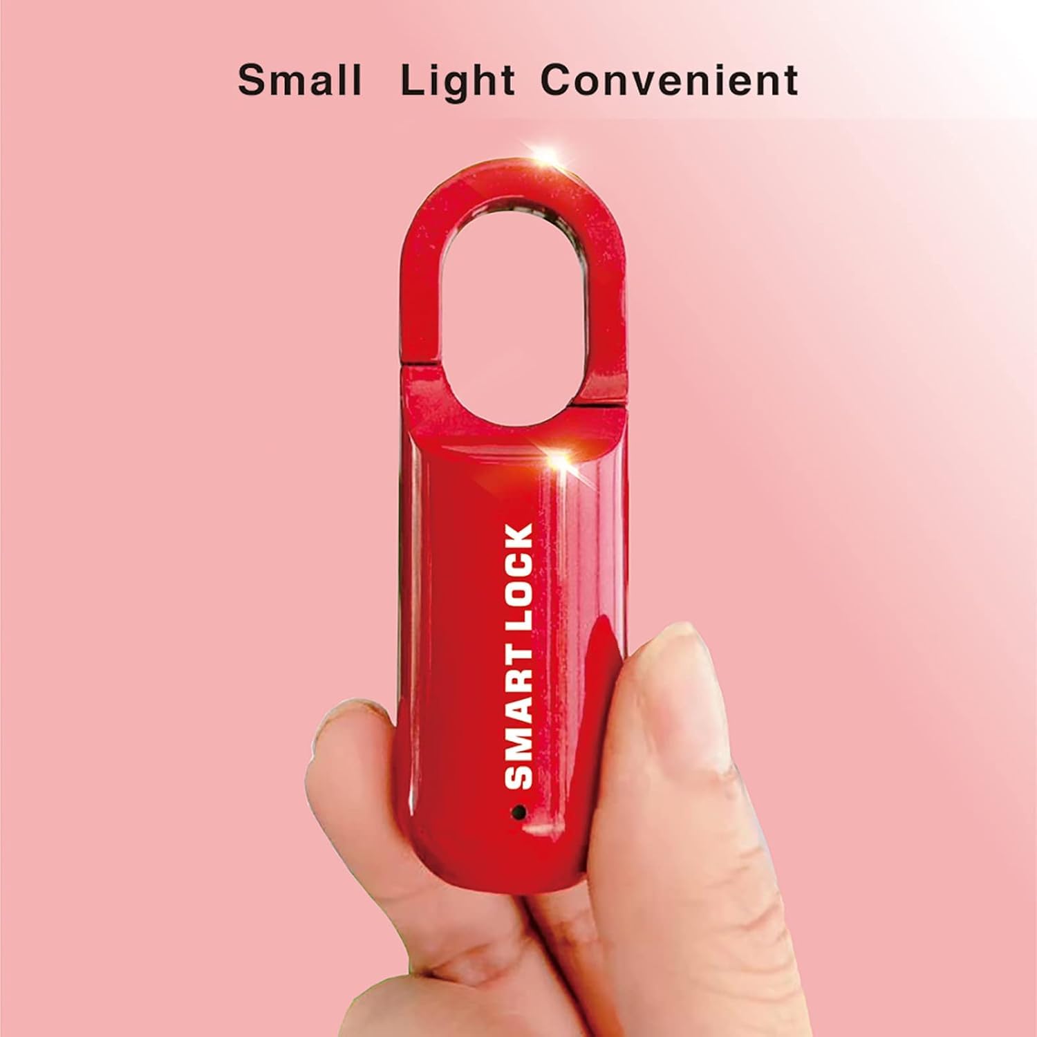 OLSIC Alloy Steel Mini Smart Fingerprint Lock Biometric USB Rechargeable Padlock Chip Anti-Theft,For Luggage Box Bag (RED) 3 OLSIC Alloy Steel Mini Smart Fingerprint Lock Biometric USB Rechargeable Padlock Chip Anti-Theft,For Luggage Box Bag (RED) - Image 3