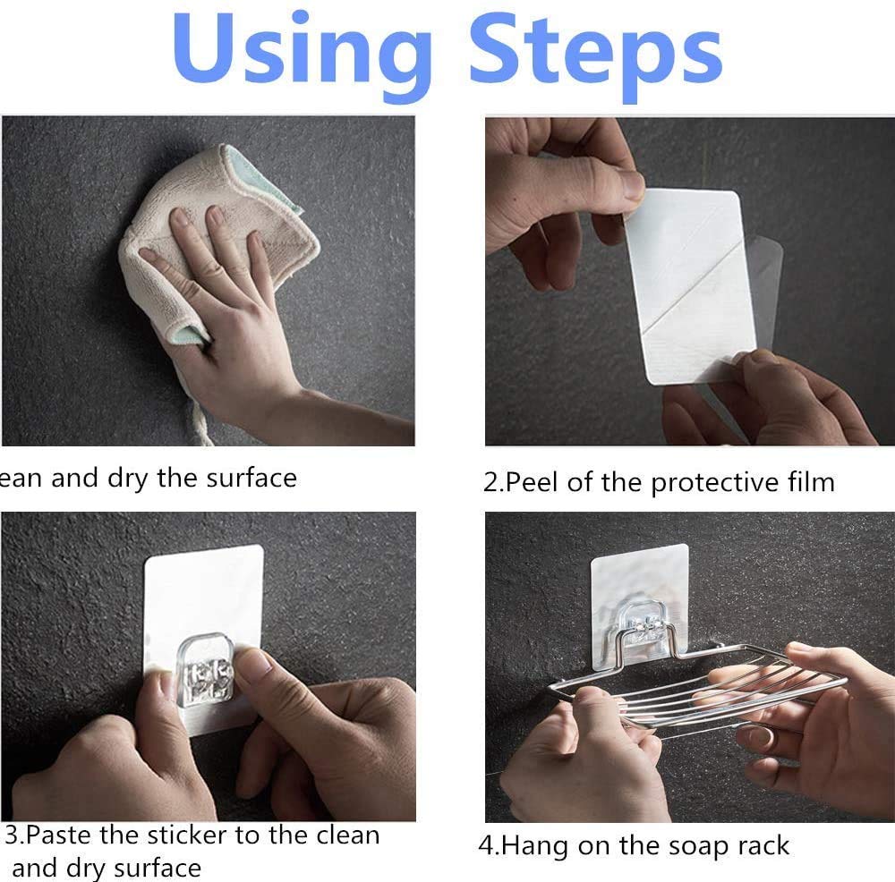 Cartxomy Stainless Steel Magic Sticker Series Self Adhesive Soap Holder (14 x 10 cm) 1