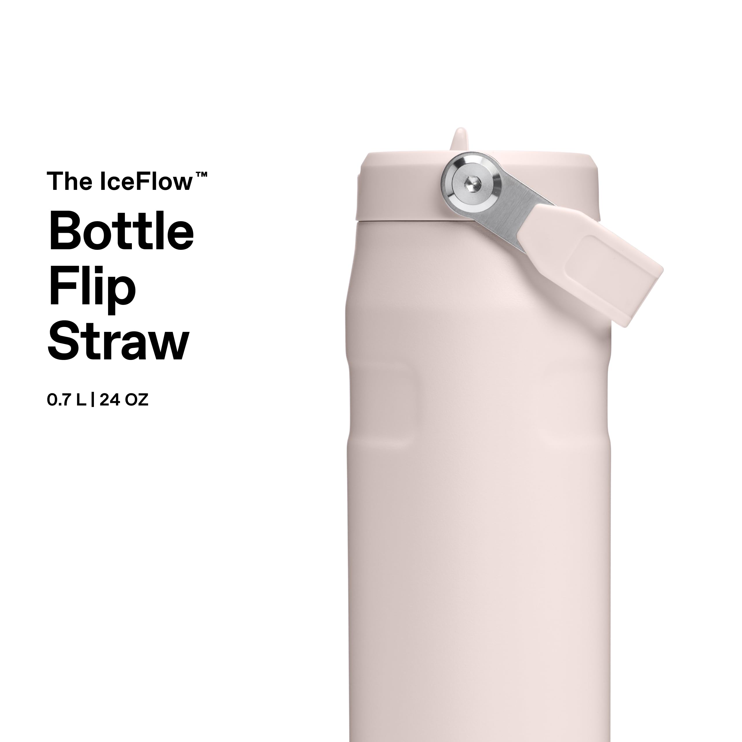 Stanley 1913 Flip Straw 2.0 Borraccia Con Cannuccia 0.7L - 10 Ore Di Freddo - 2 Giorni Di Freddo - Acciaio Inossidabile - Senza BPA - A Prova di Perdite - Lavabile In Lavastoviglie - Rose Quartz