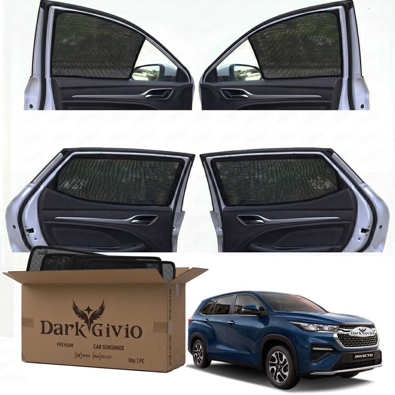 Image of Car Window Sun Shade Protector for Invicto | Exact Fit Non-Magnetic Half Cut Sunshade (Set of 4 /6) | UV Blocker Side Window Car Curtains & Interior Accessory