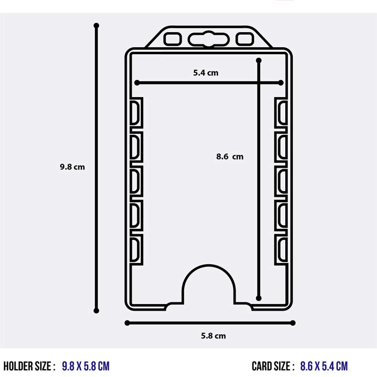 CKB LTD® Pionowe, dwustronne, sztywne, wsuwane, otwarte etui na identyfikator, portret, podwójny plastikowy ochraniacz na dowód osobisty, pomieści dwie karty 86 mm, 54 mm, cr80, rozmiar karty