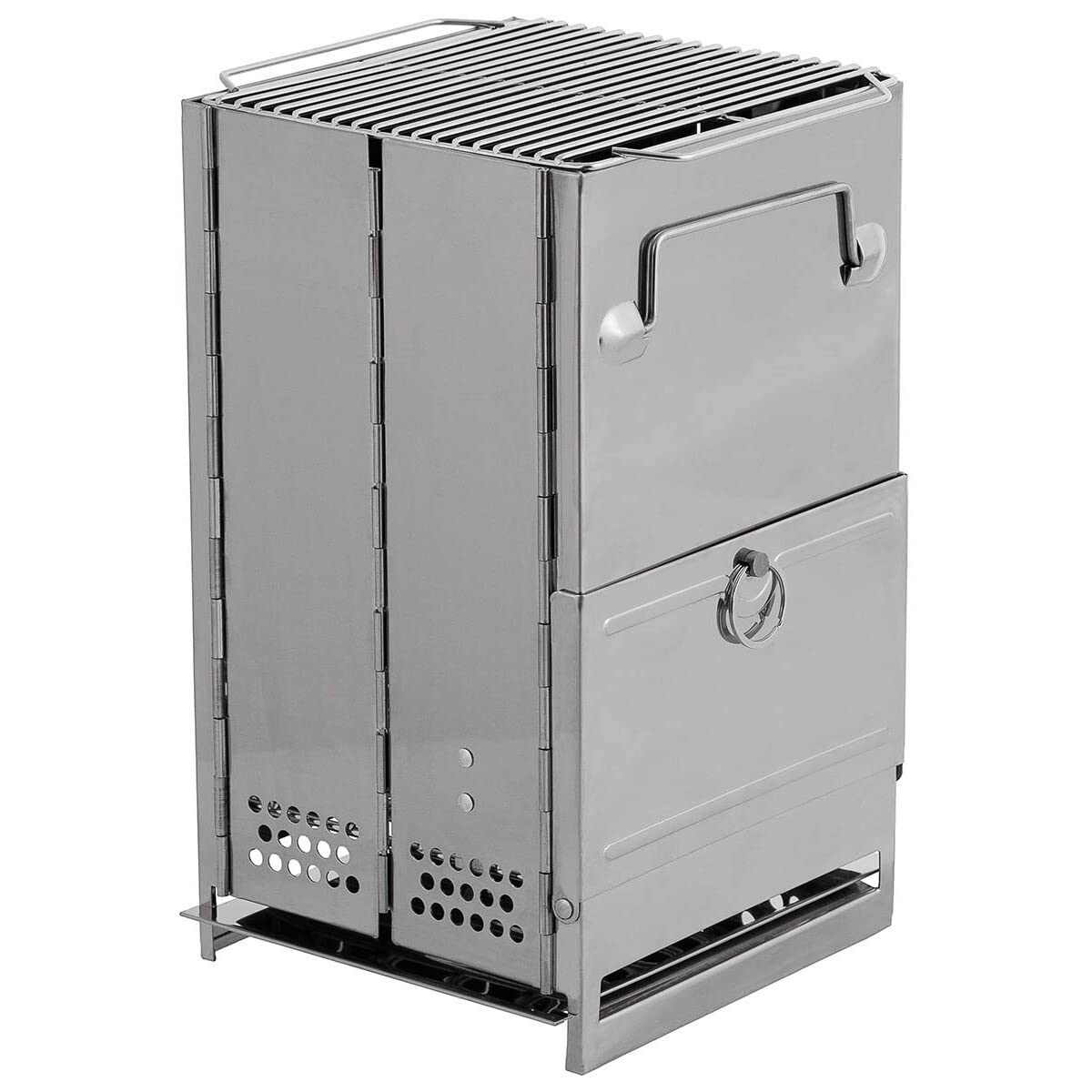 Rocket Stove Camping Stove with Grate Foldable Stainless Steel Approx. 35 x 20 x 20 cm