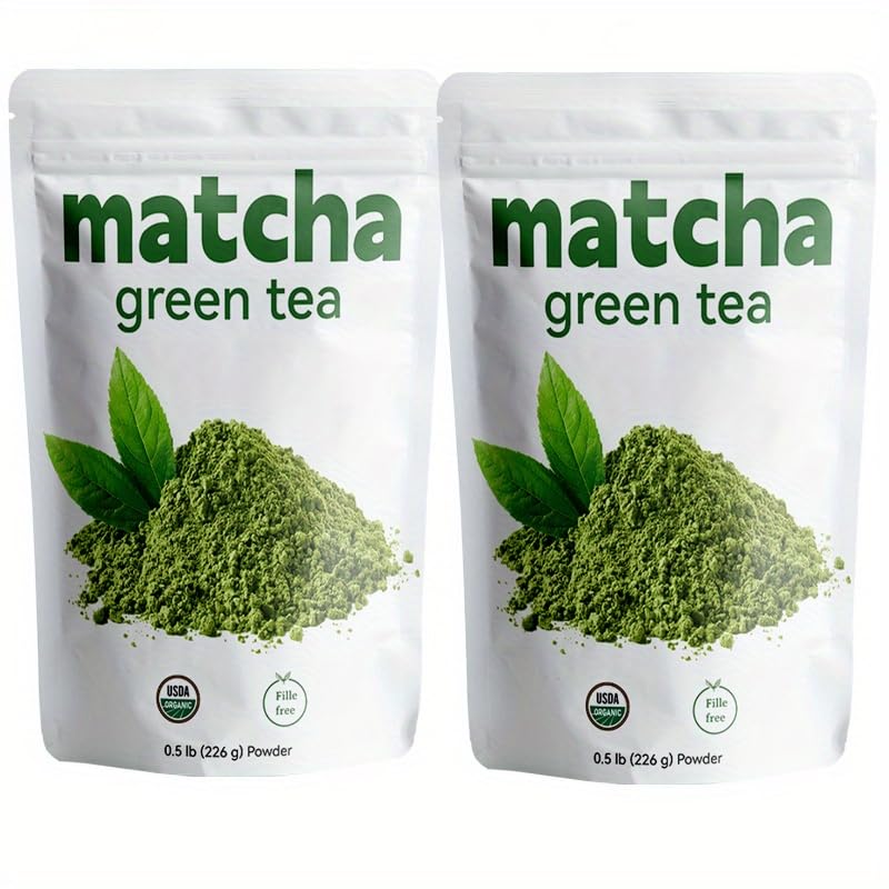 Paquete de 7.97 oz2 unidades, grado culinario premium, matcha orgánica certificada por USDA, 100% puro té verde, perfecto para lattes, batidos,