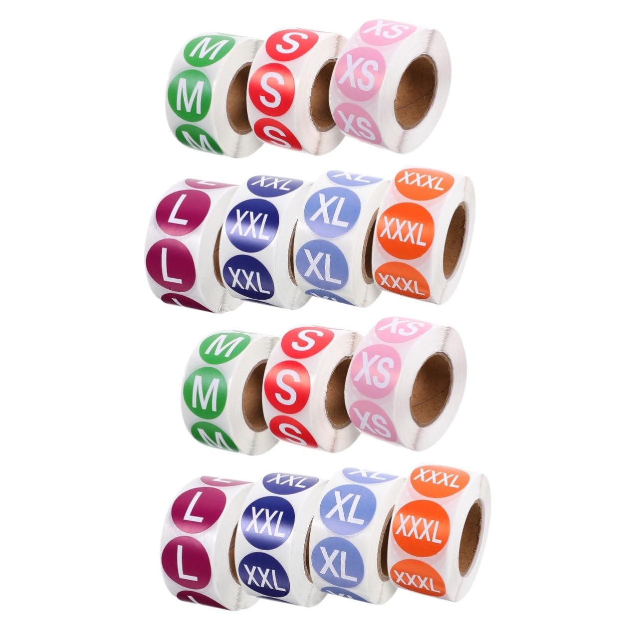 Lurrose 14 Rouleaux Taille Autocollant Étiquette Autocollants Onglets Étiquette Papier Enduit Auto-Adhésif