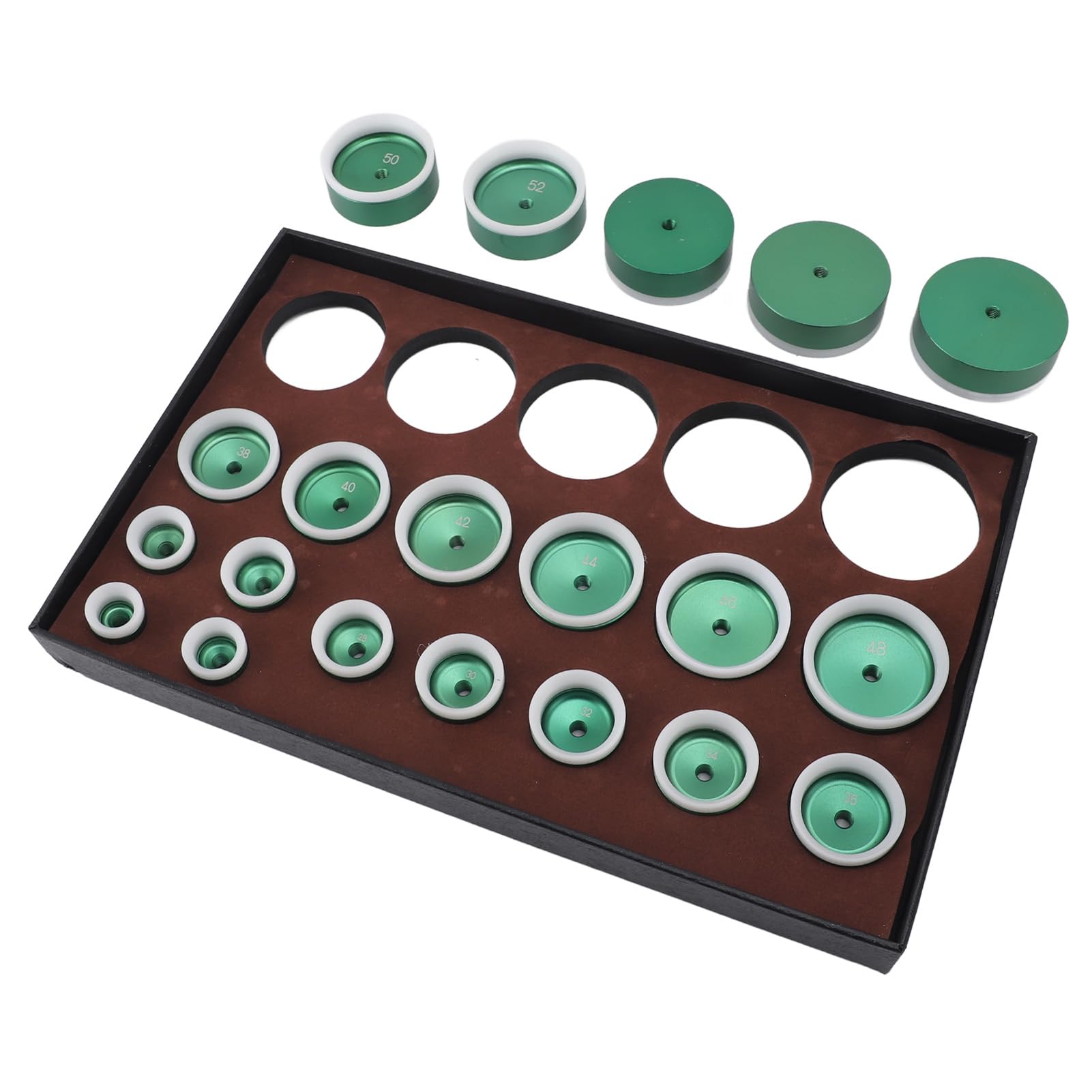 Dioche E25 Watchmaker Juego de Troqueles para Relojes de 20 Piezas: Kit de Troqueles de Prensa para Relojes Resistente de 20 a 58 Mm para Reparación de, Construcción de Metal, Fácil de Usar y