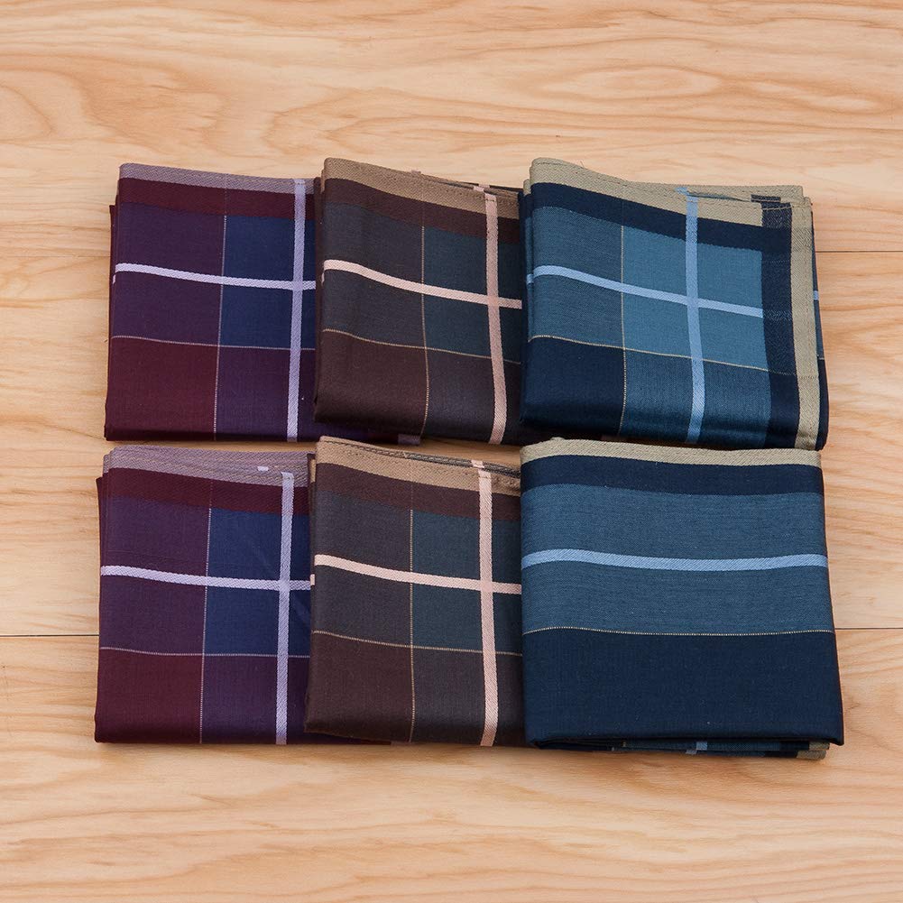 HOULIFE Set 6/12 Fazzoletti Uomo In Puro Cotone Pettinato 60, Motivo A Righe, 43x43 Cm - 2
