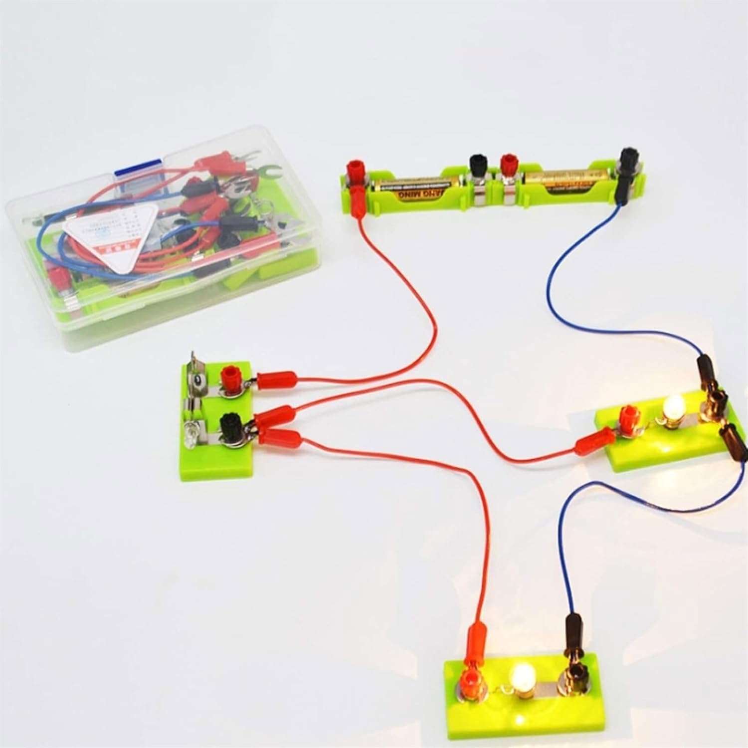 Kit for Esperimenti sui Circuiti Elettromagnetici for Principianti, Serie Base E Set for Costruzioni in Parallelo, Attrezzatura for Dimostrare I Principi Elettrici della Fisica