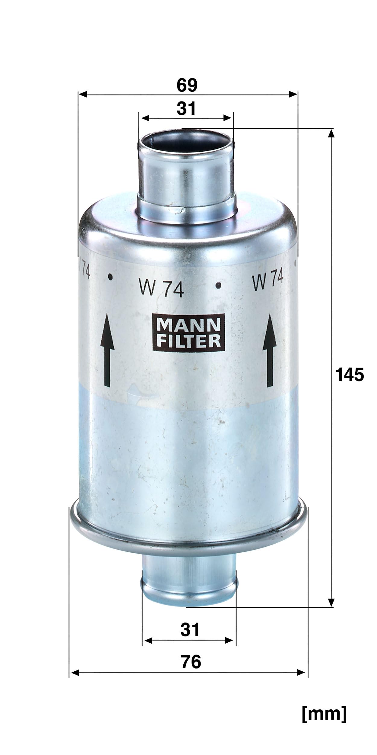 MANN-FILTER W 74 Filtre à huile Hydraulique - pour Applications non routières