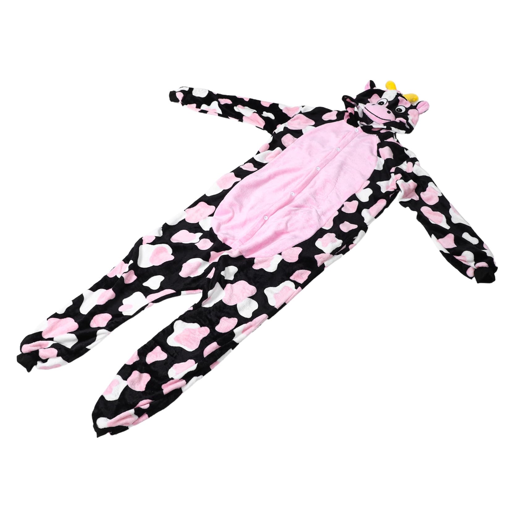FOMIYES Onesie Unisex in Tessuto Plush con e Rosa Costume Sleepwear per Halloween e Party XL