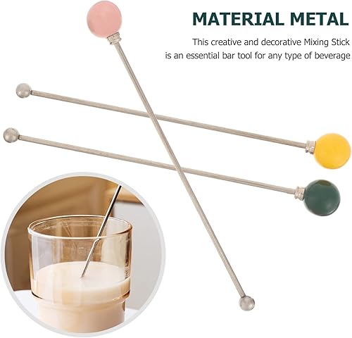 Miniatura 7 de 3 palitos de metal para bebidas reutilizables para cócteles y varillas de revolver para fiestas de vacaciones y uso diario