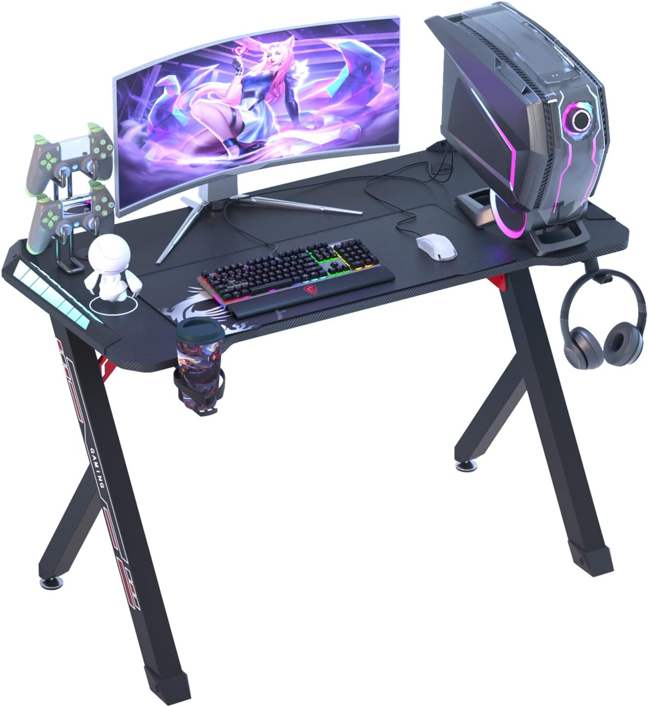 FATIVO Computer Gaming Desk RGB LED Christmas Teenager Gift Small Game