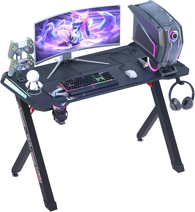 FATIVO Computer Gaming Desk RGB LED Christmas Teenager Gift Small Game