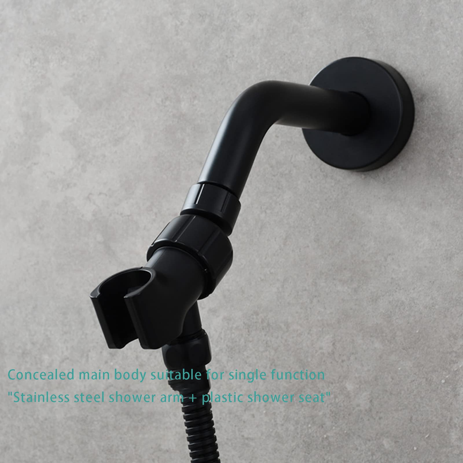 Ducha de Mano de Alta presión en ABS con 9 Funciones, Soporte Ajustable y Manguera de Ducha de 59 Pulgadas,Negro