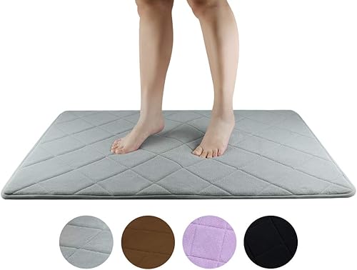 Miniatura 2 de FindNew - Tapete de baño de espuma viscoelástica antideslizante de microfibra suave, lavable, secado rápido