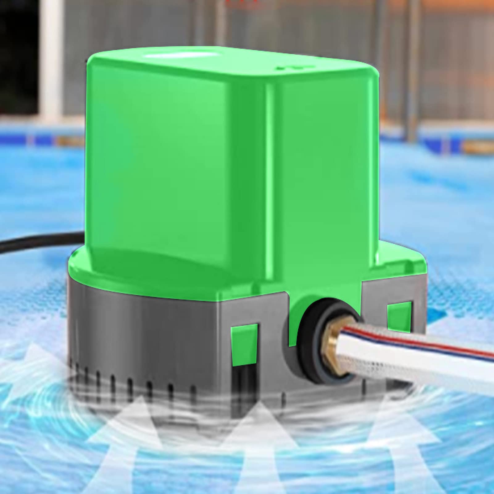 Pompe de drainage automatique pour piscine avec tuyau de 4,8 m débit 1200 GPH pompe de vidange eau sécurisée pour piscine hors sol et enterrée