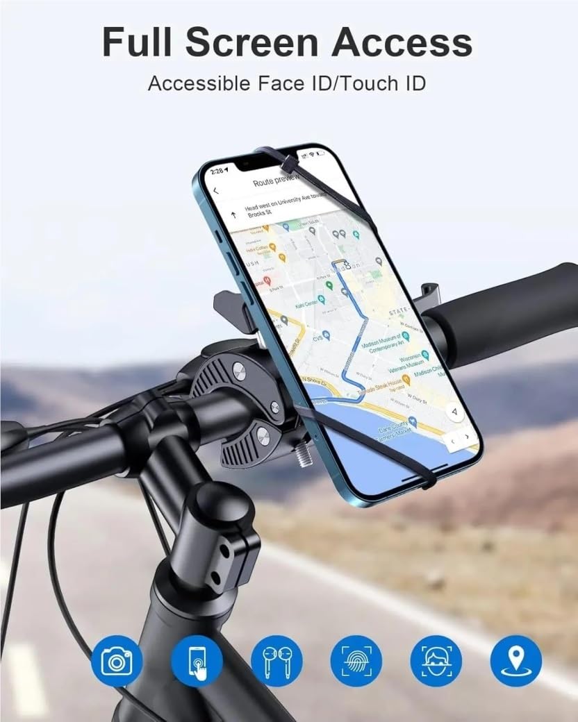 Supporto Telefono Bici Magnetico Rotante Manubrio Moto Pince Scooter Accessori Ciclismo