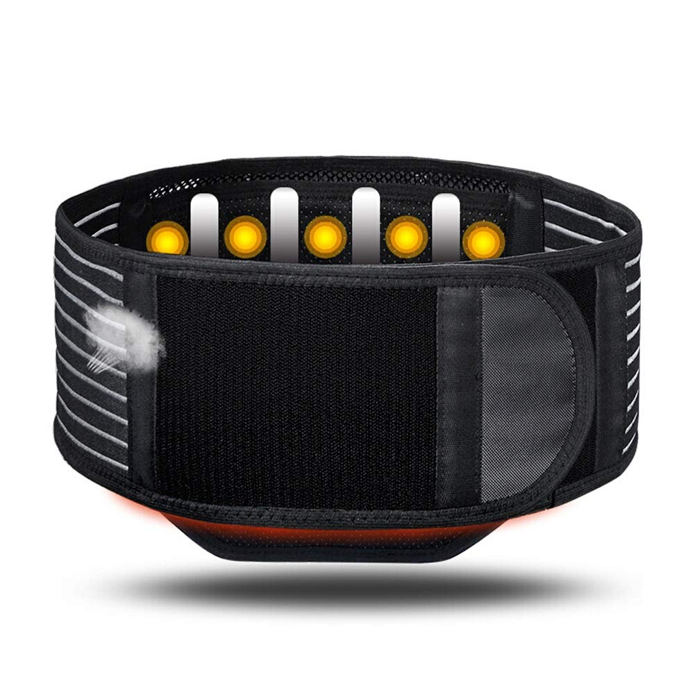 Soporte Lumbar Cinturón Ajustable Compresión Y Transpirable - para Gimnasio,Postura,Trabajo,DolorAlivio,Imán Tratamiento (Tamaño : L)