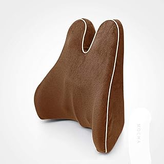 Almohada Lumbar para Coche Memory Foam Waist Lumbar Side Support Pillow Spine Spine Coccyx Protect Orthopedic Car Seat Office Sofá Chair Back Cushion Mocha