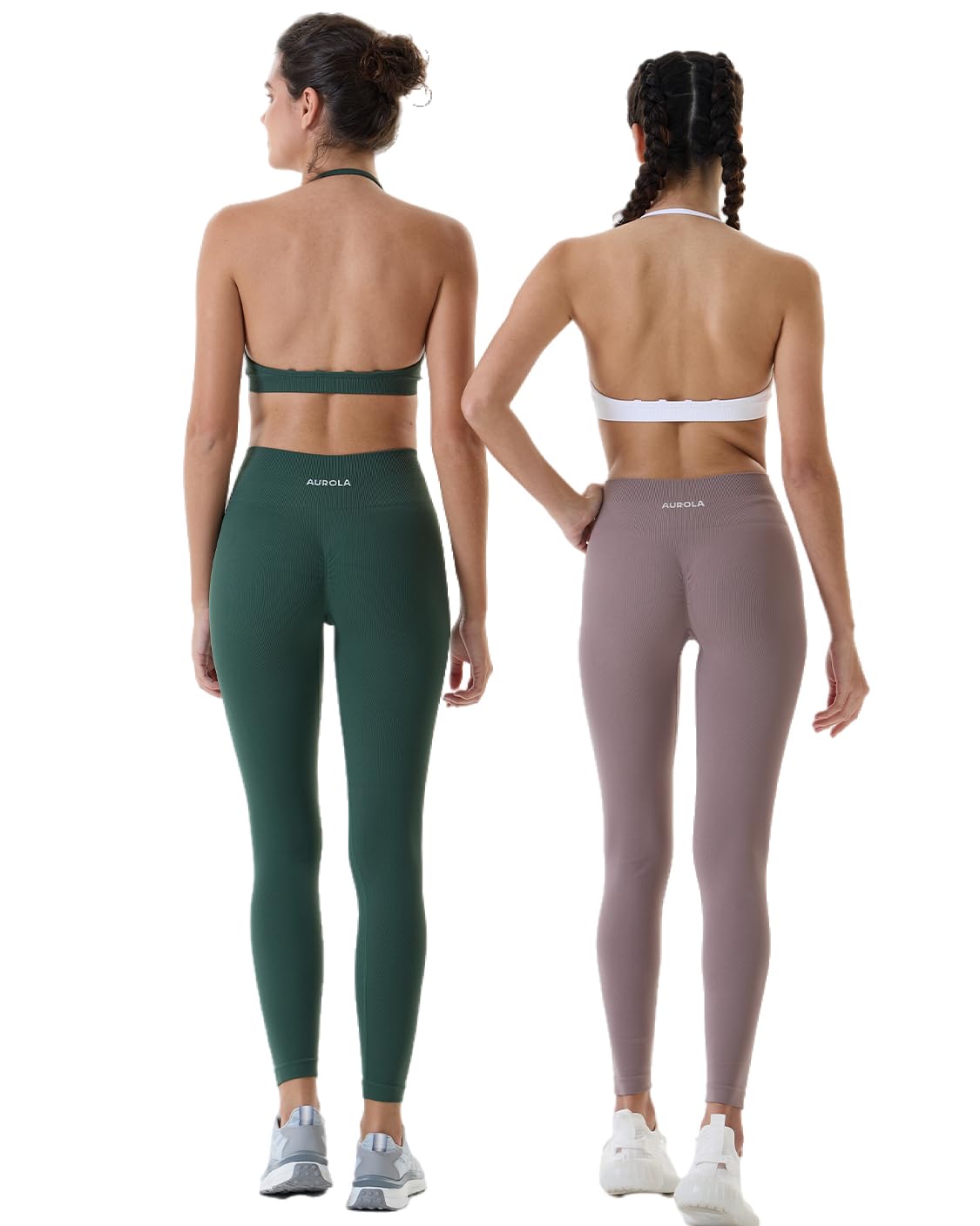 AUROLA Power-Workout-Leggings für Damen, Bauchkontrolle, Kniebeugenfest, gerippt, dick, nahtlos, Scrunch