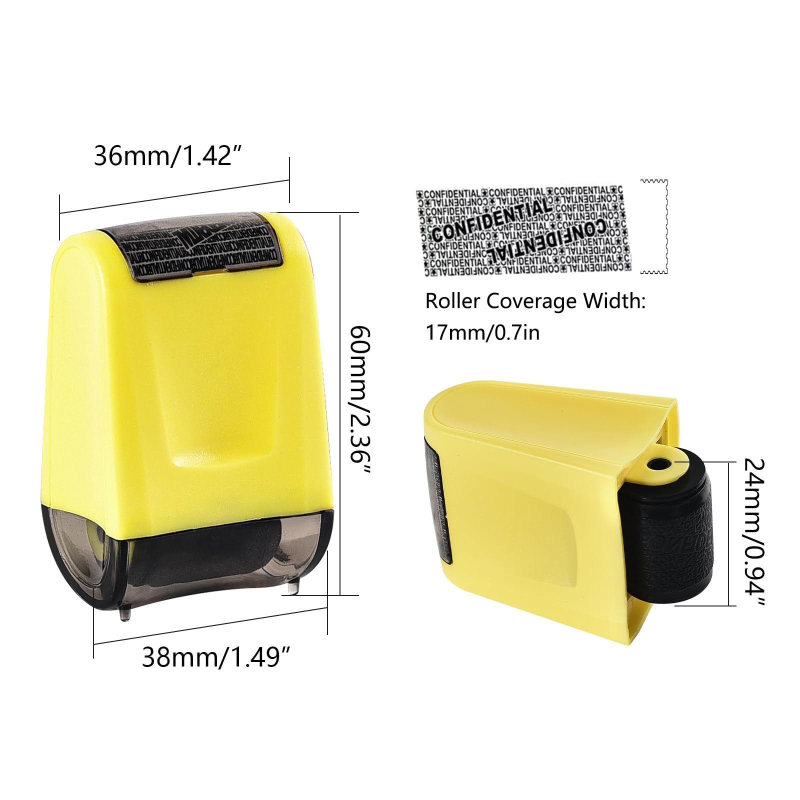 TopHomer Address Blocker Stamp, Roll Stamp for Identity Theft Protection Yellow, 61*38mm - Image 2