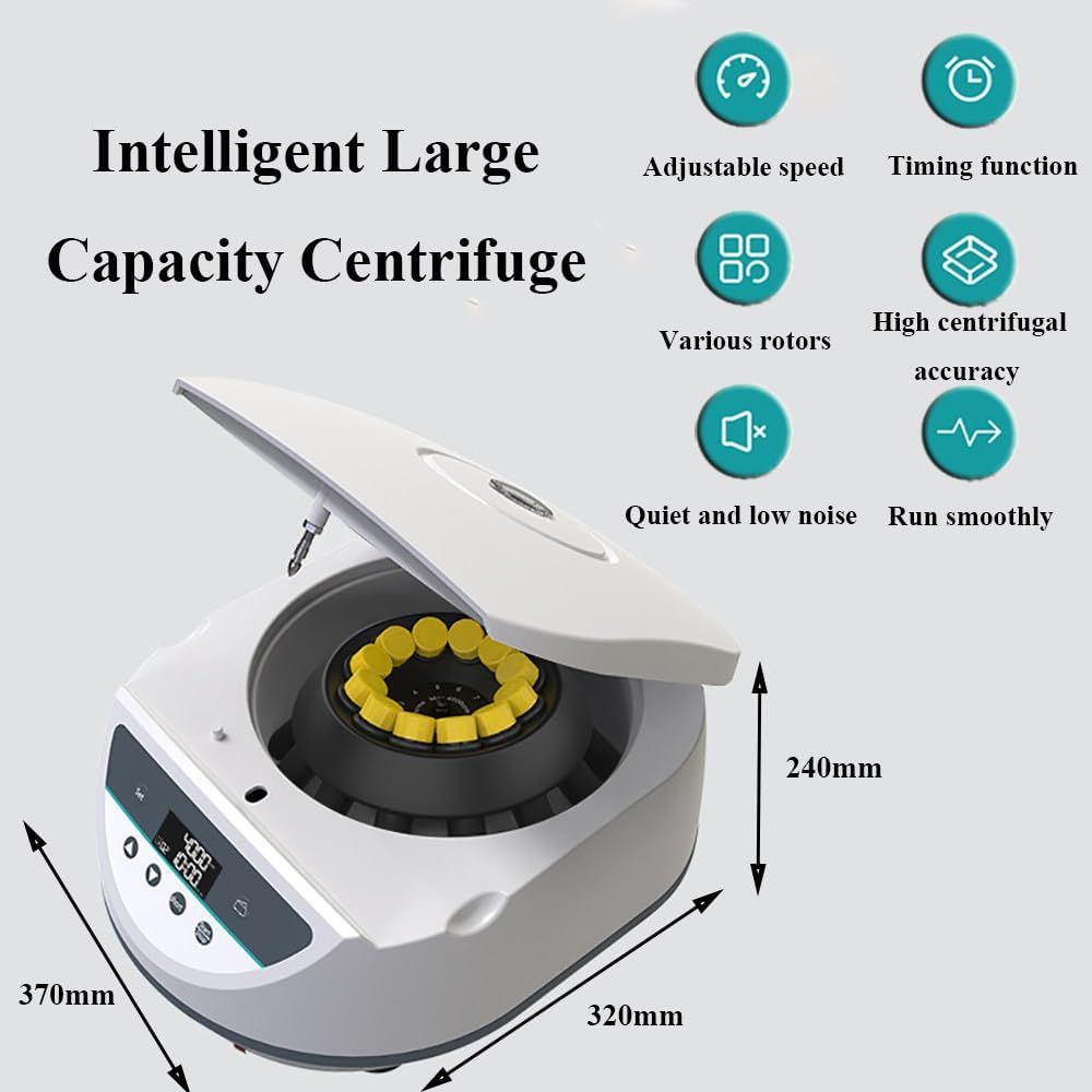 Microcentrifuge,Lab Benchtop Centrifuge,500-5000/4000rpm,Rotors For 6/12 * 10/15ml Centrifuge Tubes,With Timer And Speed Control,Laboratory Centrifuges For Plasma Blood,LC-12S