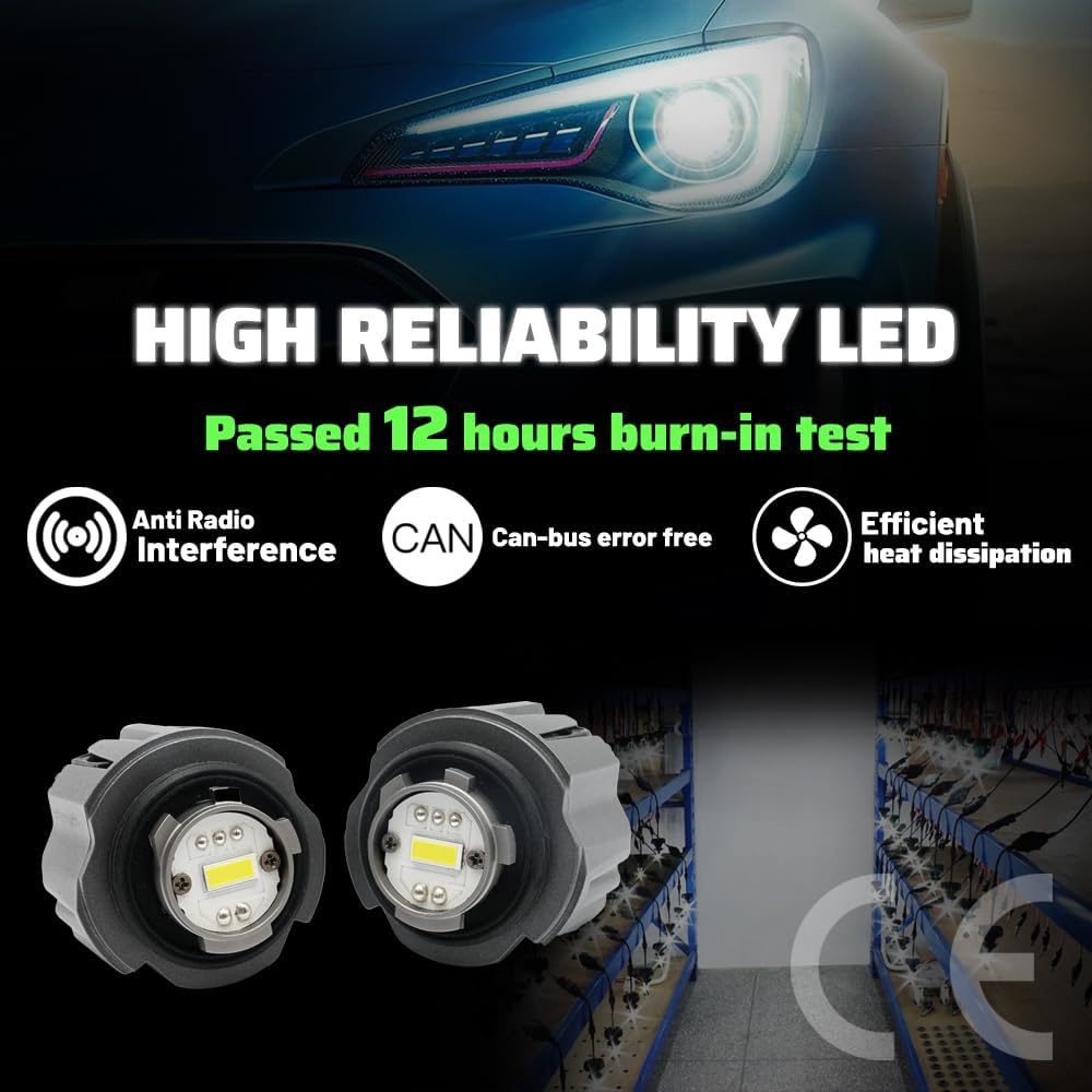 NSLUMO L1B LED Front Fog Light Bulbs for 2020+ Hon'da Civic Accord CR-V Ridgeline Acura Integra Super Bright 9000LM 6500K Xenon White Canbus Led Fog Driving Lamp Bulb Assembly