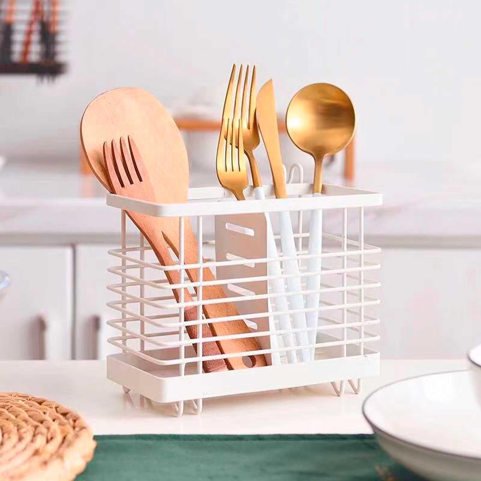 Cutlery Holder Cutlery Baskets Cutlery Draining Basket Kitchen Utensil Holder Cutlery Drainer Stainless Steel Kitchenware Hanging Chopsticks Storage Box Kitchen Chopsticks Tube