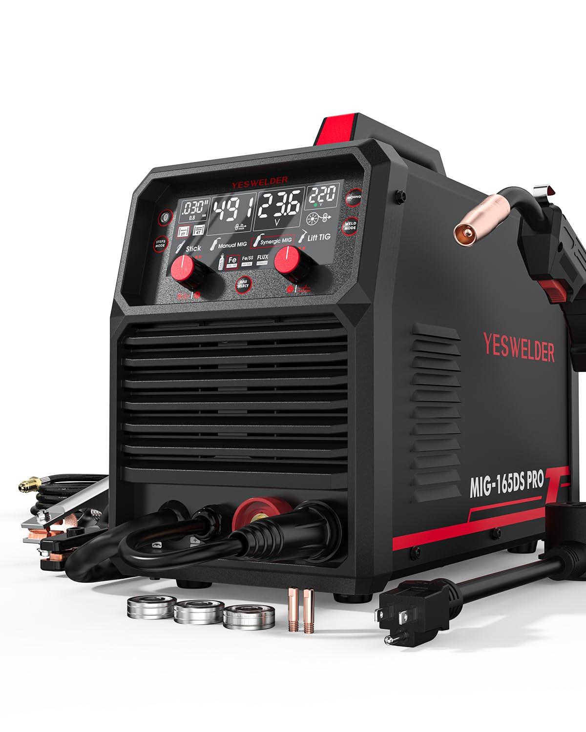 Soldador MIG 4 Em 1 YESWELDER 165A - Multiprocesso Com Display Digital