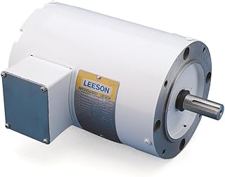 Leeson 113473.00 White Epoxy Painted Washguard Motor, 3 Phase, 56C Frame, Round Mounting, 1/2HP, 1800 RPM, 208-230/460V Voltage, 60Hz Fequency