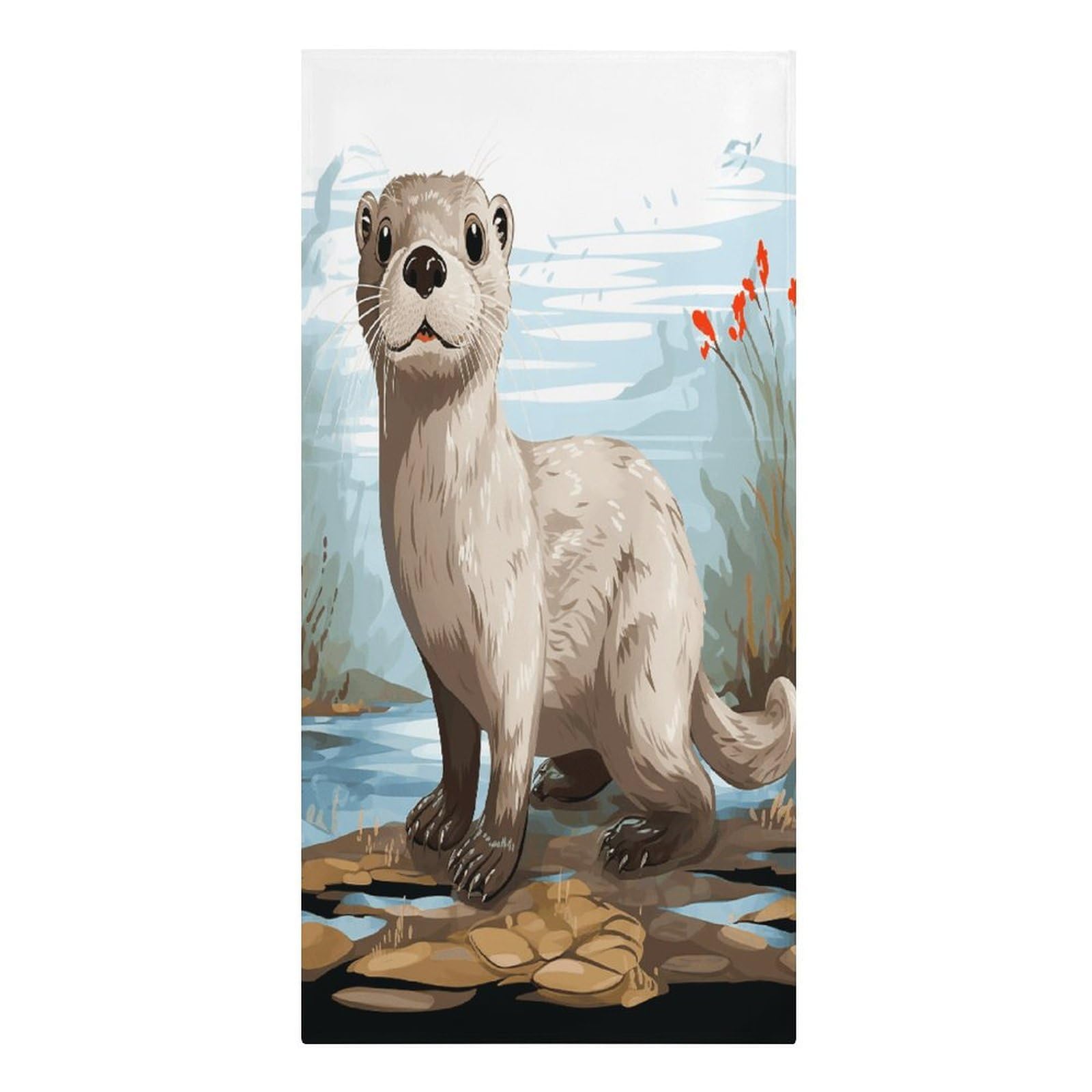 Fekiloot Men's Style Otter Large Beach Towel, Travel Towel For Adults Wo, Pool Towels For Beach, Camping, Swim Pool, Gym, Sports& Yoga 61.4"X30.3"