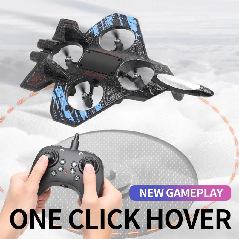 Image of Foam Remote Control RC Planes for Kids, RC Airplane Fighter Jet with Light, 360 Flip Fighter Jet Toys, Stunt Roll, Airplane Toy (Green)