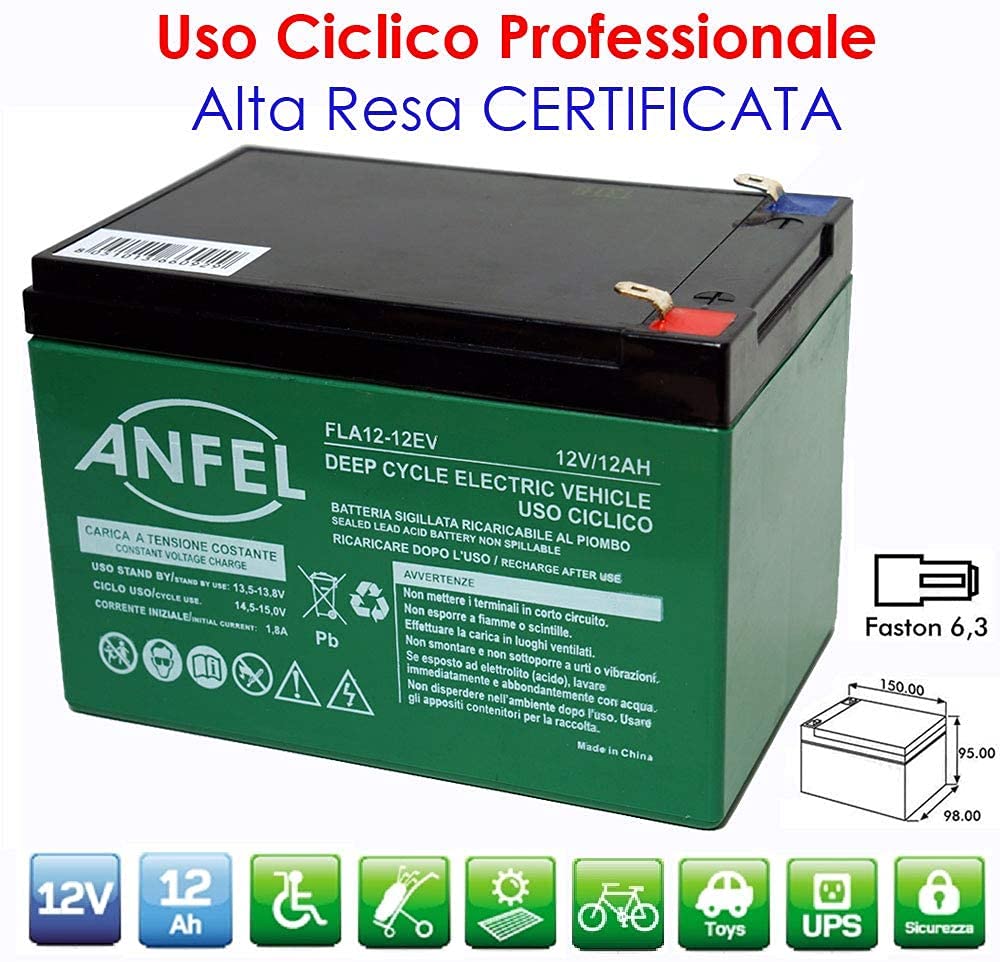 Batteria Ricaricabile Piombo 12V 20Ah Deep Cycle | Per Bici Elettriche, Scooter, Carrelli - Foto 10