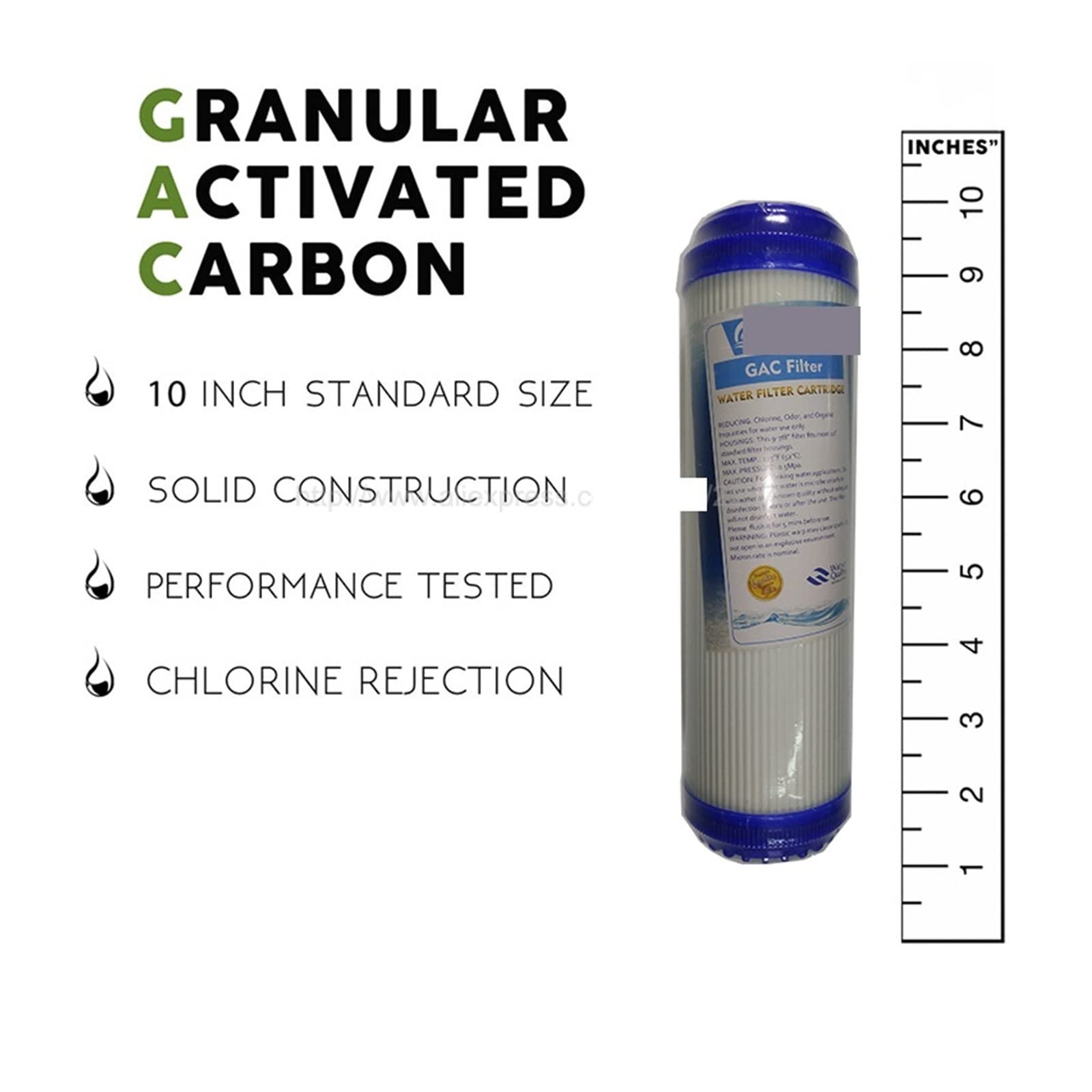 Filtro de agua debajo del fregadero, Filtro de algodón Pp de 1 micra + filtro de carbón activado granular + filtro de agua de carbón comprimido Cto for ósmosis inversa de 5 etapas Utilizado en su coci